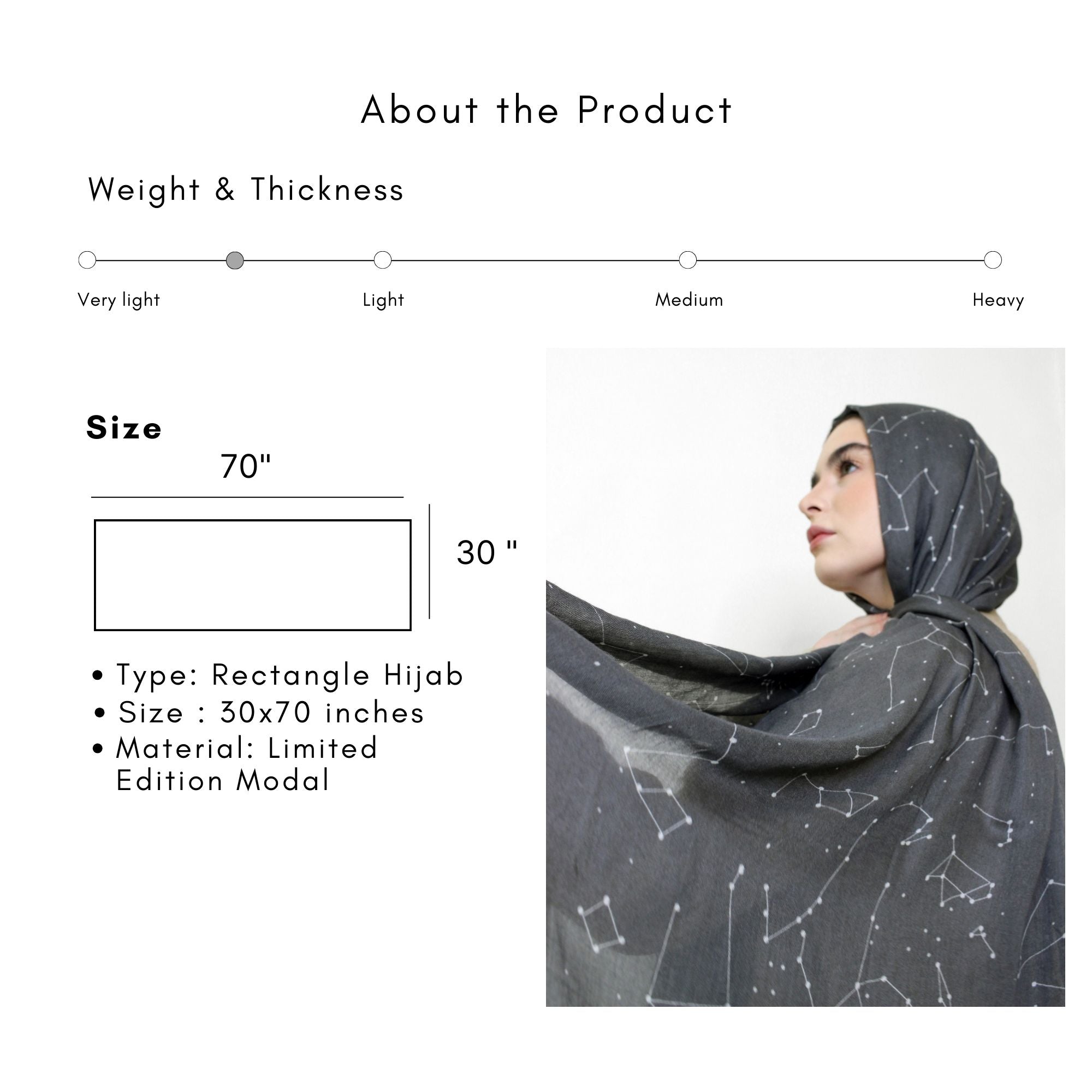 Constellation - Fog - Limited Edition Modal Hijab