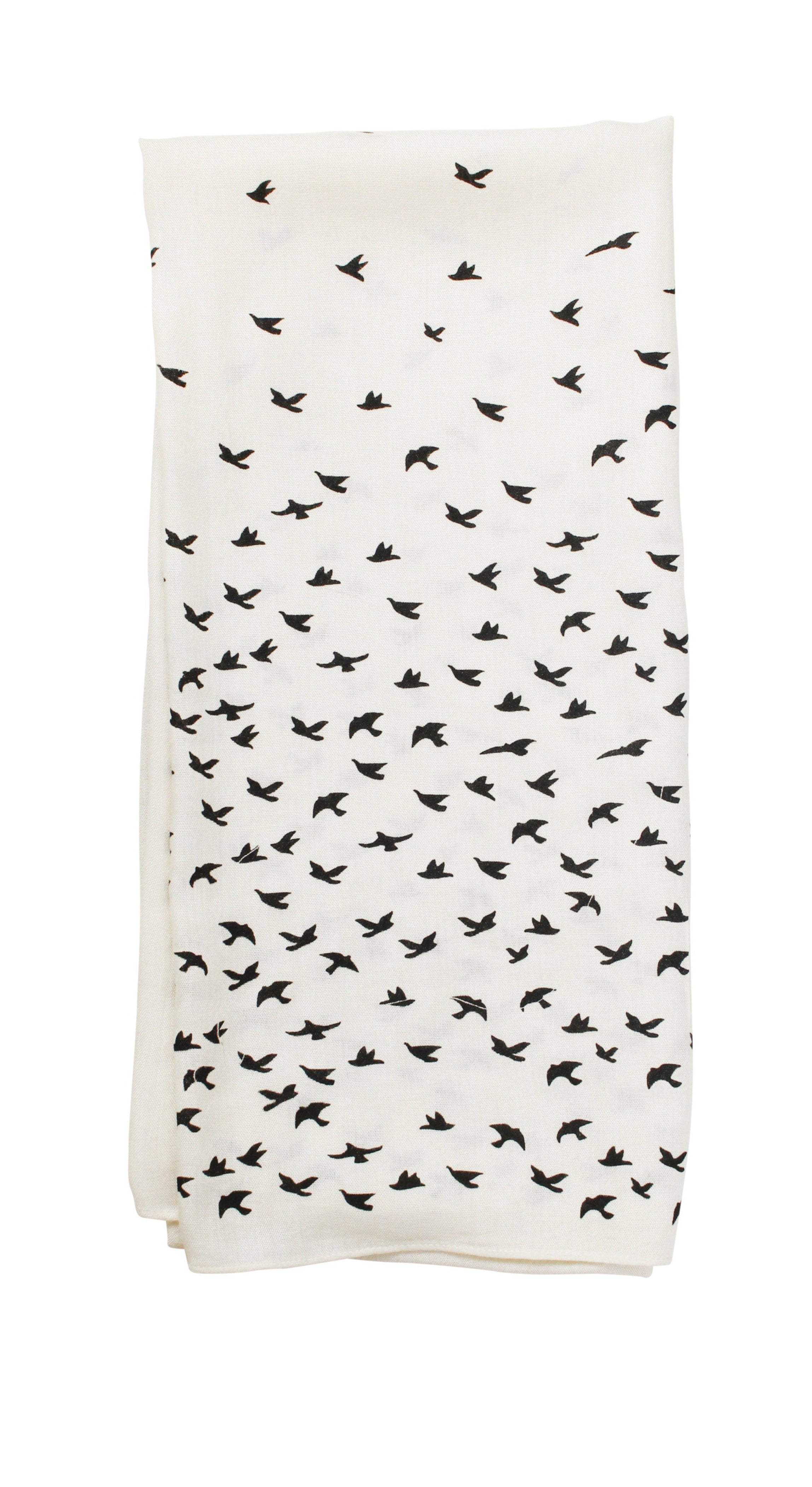 Birds- Cream (with Black Ink)- Modal Hijab