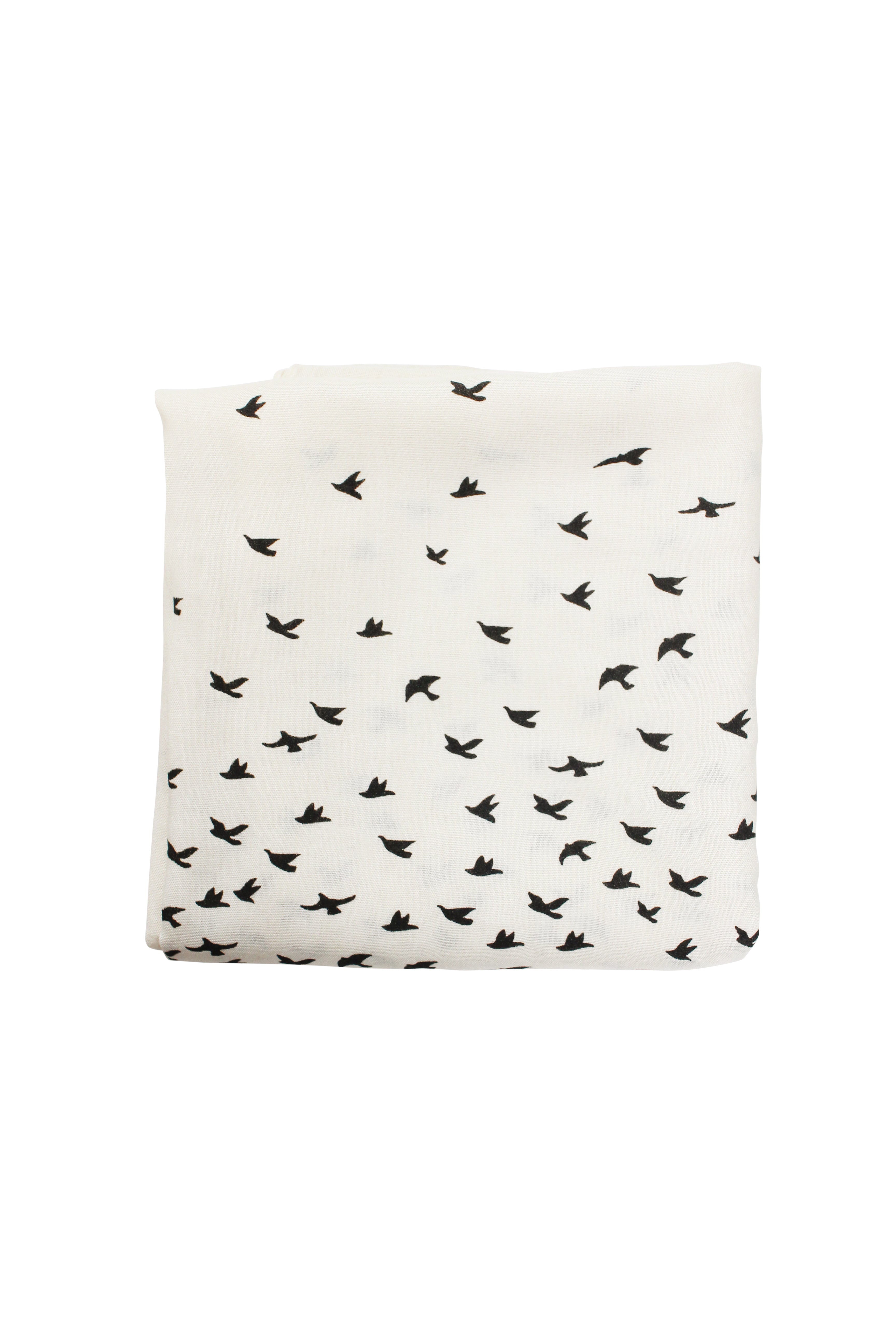 Birds- Cream (with Black Ink)- Modal Hijab