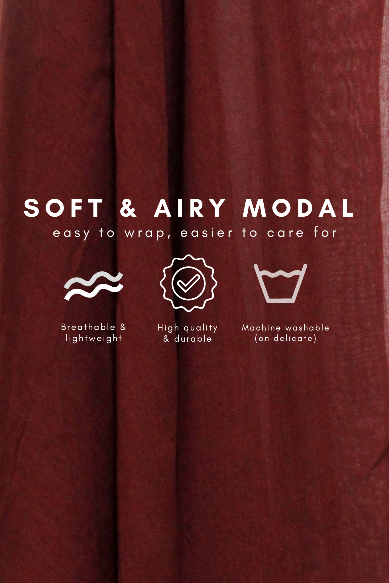 Crimson - Modal Plain Hijab