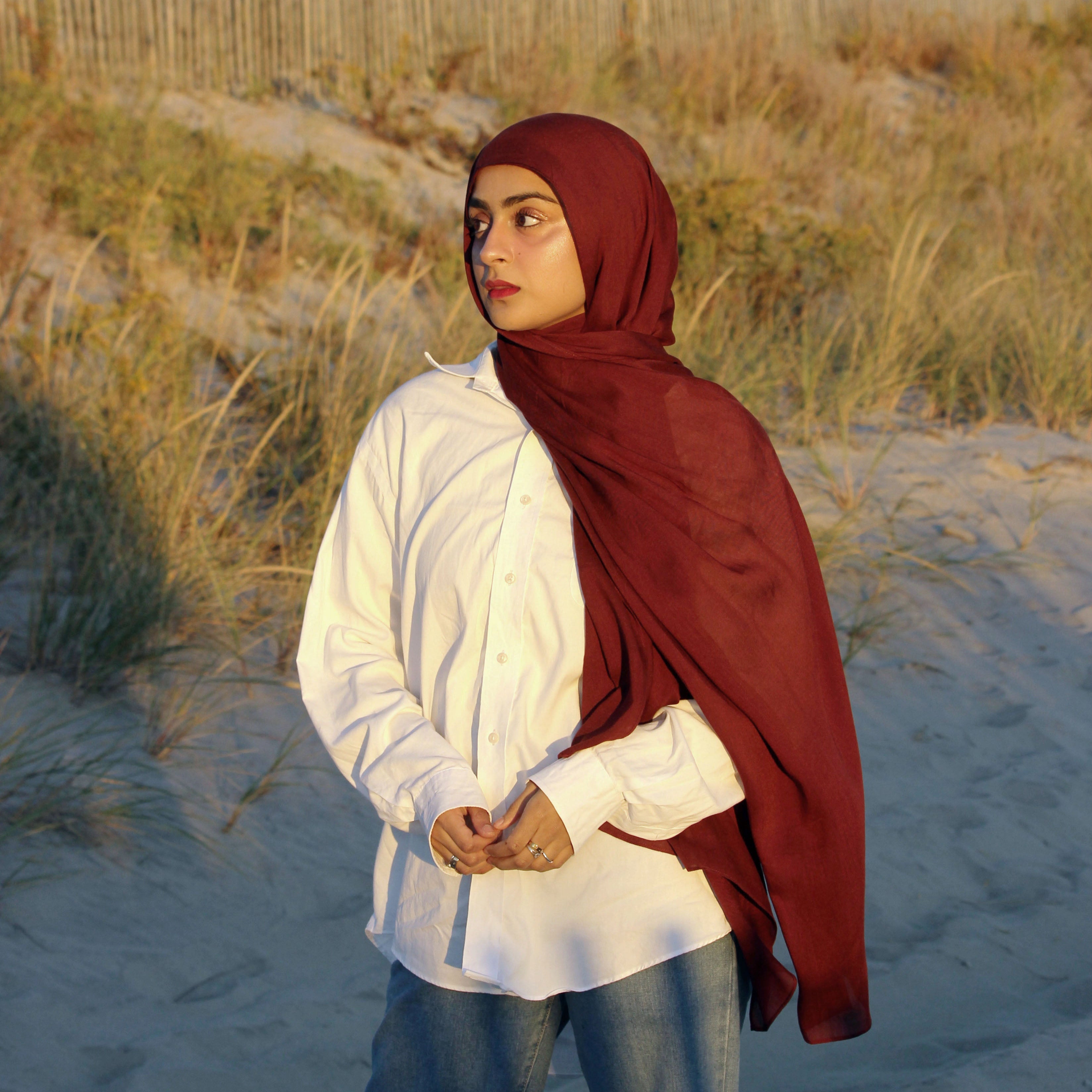 Crimson - Modal Plain Hijab