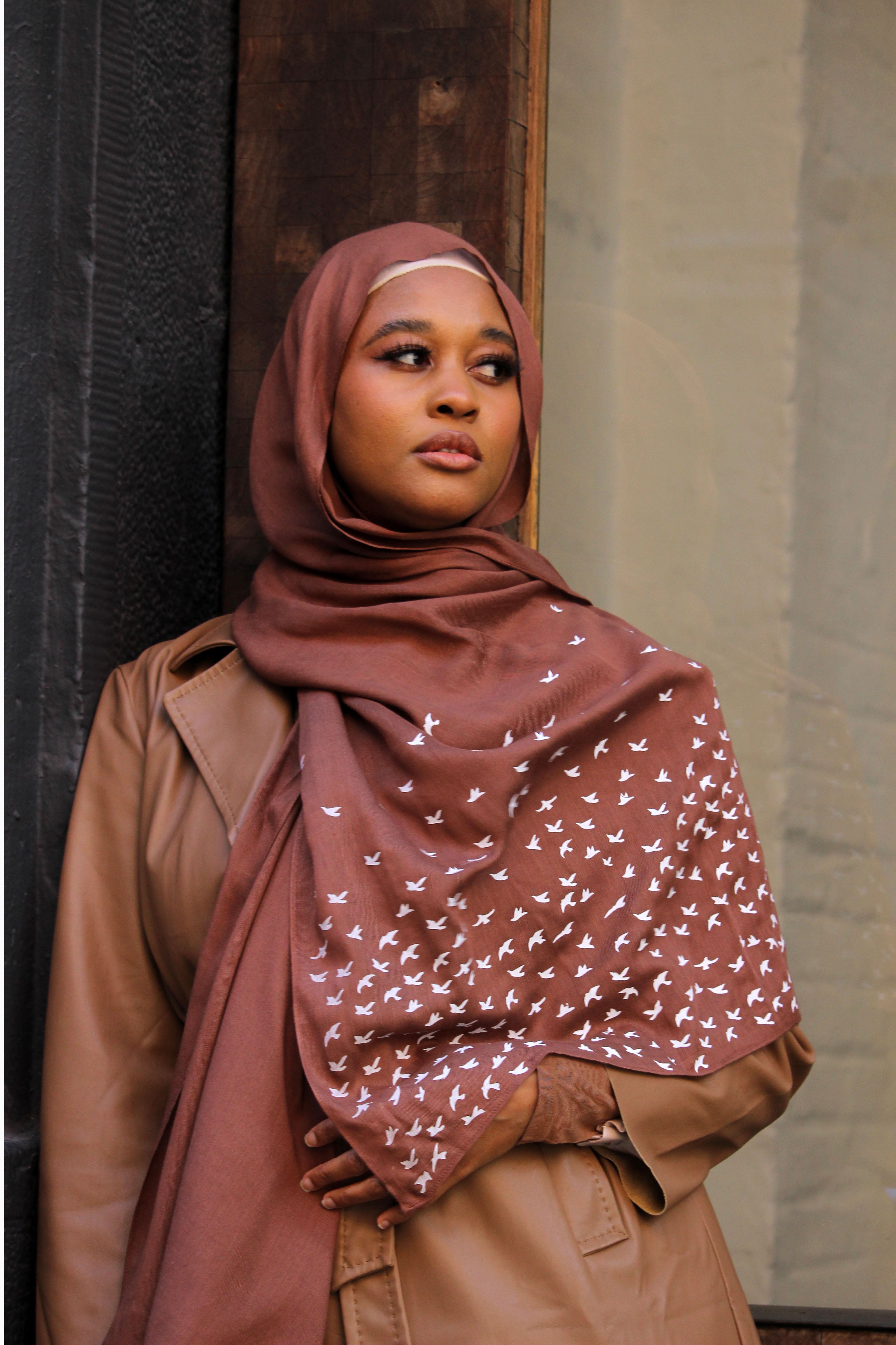 Birds- Mocha - Modal Hijab